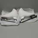 Tuosamtin Ice Skates for Women & Girls,Figure Skates with Premium Microfiber Leather, Stainless Steel Blades & FullFit Memory Foam Interior for Ultimate Comfort (White, 8)