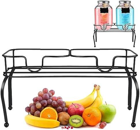 Blulu Metal Beverage Dispenser Stand for Parties Double Drink Stand Dispenser Holder Stand for Glass Jar Bottles(1 Gallon)