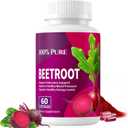 Beet Root Capsules, Beet Root Powder Supplements - 1300mg Per Serving, Beetroot Capsules for Athletic Performance Digestive & Endurance Support, Non-GMO, Gluten Free, 60 Pcs