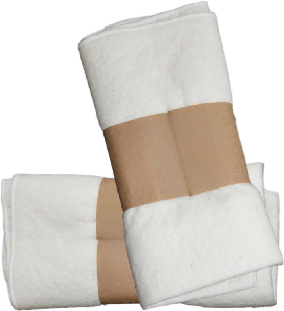 2 Pcs Organic Cotton Flannel for Castor Oil Pack Wrap, Reusable Castor Oil Compress for Stomach, Abdomen, Joints & Other Areas