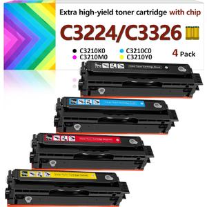 for Lexmark MC3224 MC3326 Toner Cartridges (with Chip),C3210K0 C3210C0 C3210M0 C3210Y0 Ink Cartridge for C3224dw MC3224i MC3224dwe MC3224adwe C3326dw MC3326i MC3326dwe C3426dw MC3426i Printer (4 Pack)