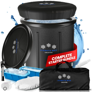 Cold Plunge Tub for Athletes - Complete Starter Bundle: Portable Ice Bath, 2x