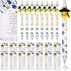 Sayglossy 36 Sets 2026 Graduation Party Favors for Guests Graduation Ballpoint Pens and Class of 2026 Cards Bulk End of The Year Gifts Class of 2026 Favors for Adults Graduates(Blue)