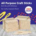 Artlicious 200 Pcs Wooden Craft Sticks  Food-Grade Popsicle Sticks for Crafts & ice Cream Sticks  Wooden Sticks for Crafts, Wood Craft Sticks, Popsicle Sticks Bulk (Natural, 4" x 0.5" x 4.5")