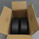 GICOOL 8" x 2" Solid Rubber Flat-Free Tire and wheel, with Ball Bearings and 1/2 Axle Bore Hole, 2" Offset Hub, For Hand Truck Dolly Trolley Garden Wagon Cart Generator Replacement Tire, 2 Pack