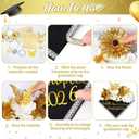 Wavwavw 53 Pcs DIY Graduation Cap Decorations Kit, 2026 Grad Cap Topper Include Faux Flowers 3D Butterfly Self Adhesive Pearl Stickers Glitter Alphabet Letter Decals for Party Decor(White)