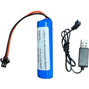 Seasider 3.7V 2600mAh Li-ion Rechargeable Battery SM-2P Plug & USB Charger Cable for Remote Control Toy Cars E35 DE38 DE40 DE50 DE55 TB202 TM141 RC Off-Road Trucks Stunt Tumbling Amphibious RC Car