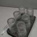 KEMORELA 6-Pack Ribbed Glass Tumblers with Lids & Straws  Vintage Style Iced Coffee Cups, Durable Smoothie & Cocktail Drinking Glasses, Reusable Clear Glassware for Home, Cafe, Office (6)