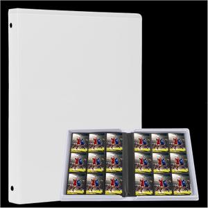 White 9-Pocket Trading Card Album - 20 Pages 360 Cards Storage Capacity Trading Card Binder, Premium Secure Snap Closure, Durable Collectible Album Folder for Sport Cards and Hobby Collections