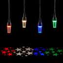 Vigdur 4th of July Lights - 31.4FT Red White Blue Star Lights with 10 LEDs Plug in, Patriotic Day Decorations Light for Party Patio Yard Independence Day Decor