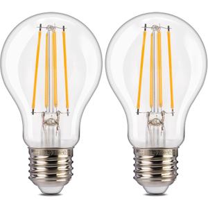 ALAMPEVER 800LM Dusk to Dawn LED Outdoor Light Bulb, 2-Pack A19 LED Bulb 60W Equivalent, E26 Base, 2700K Soft White, 7W Automatic Light Bulbs for Porch, Patio, Garage, Non-Dimmable