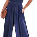Dokotoo Sleeveless Jumpsuit Wrapped V Neck Elegant for Womens Dressy Casual 2025 One Piece Romper Outfits, Large