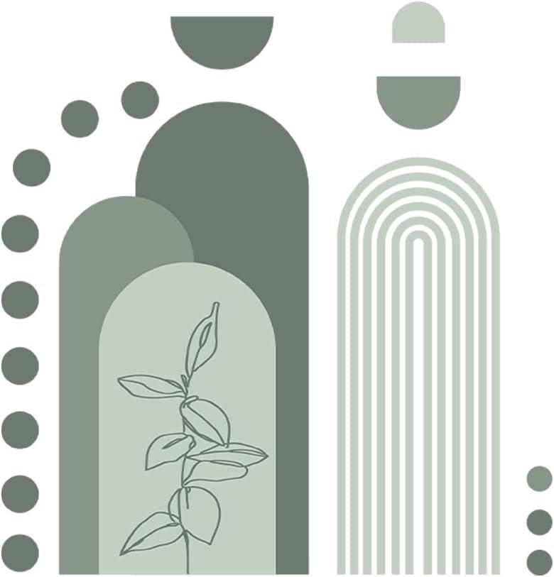 SUPERDANT Green Boho Wall Stickers Geometric Mountain Home Wall Decal Playroom Plant Decor for Home Bedroom Livingroom Vinyl Art Sticker Wallpaper Art Hotel TV Background Decoration