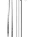 SUPERFLO Freestanding Bathtub Faucet Chrome Tub Fillers Freestanding, Brass Free Standing Tub Faucet Floor Mounted Tub Faucet With Ceramic Retro Hand Shower & Water Hose