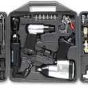 50 Pieces Air Tool Kit. 1-1/2'' Impact Wrench, 1-3/8'' Ratchet Wrench, 5-Air Hammer w/Chisels, and other great tool accessories. D-W3-50K