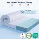 VALUXE 3 Inch Gel Memory Foam Mattress Topper Full Size High Density Cooling Pad Pressure Relief Bed Topper (with Removable & Washable Bamboo Cover)
