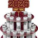 2 x Ranfashiong Graduation Money Holder for Cash Gift Cake with 24 Bill Slots, Congrats Class of 2026 Grad Party Supplies (Red)