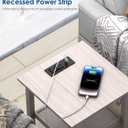 Recessed Power Strip with 30W USB C,Ultra Thin Flat Plug Power Strip,2 Outlets 4 USB Ports,Furniture Flush Mount Desk Outlet,Recessed Outlet for Side Table/Sofa Table,6ft Cord (Black)
