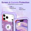 LONTECT for iPhone 17 Pro Case Glitter Sparkly Bling 3 in 1 Shockproof Heavy Duty Hybrid Sturdy High Impact Protective Cover Case for Apple iPhone 17 Pro 6.3 inch 2025,Purple