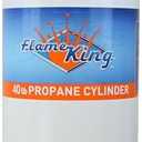 Flame King YSN401 Steel Propane Tank Cylinder With Overflow Protection Device Valve, 40 Lb, White