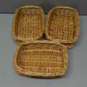 Rectangle Small Wicker Baskets For Sundries 3pcs Storage Bins