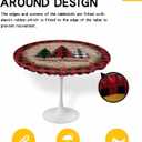 Christmas Elastic Round Tablecloth, Christmas Tree Red Buffalo Plaid Xmas Snowflake Fitted Tablecloths for Round Table Oil-Proof Waterproof Table Cloth (Fit for 55" - 60" Round Tables)