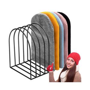 Hicarer Beanie Holder Organizer Metal Beanie Hat Display Stand Knitted Hat Storage Rack for Winter Cap Display Vendors Home Entryway Tabletop Bedroom Closet Dresser Room Office