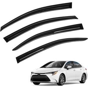 Corolla Rain Guards - Window Visors for Toyota Corolla Sedan 2019-2025 2026, Out-Channel Side Window Rain Guards for Corolla Accessories, 4PCS, Black, Car Accessories