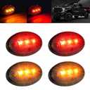 PSEQT Smoked Len Dually Bed Fender Side Marker LED Lights for F250 F350 F450 F550 (Smoked Lens with 2 Red Lights, and 2 Amber Lights)