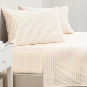 Great Bay Home 4-Piece Queen Microfiber Sheet Set | Ultra-Soft, Brushed Striped Bedding Sheets & Pillowcases - Wrinkle & Fade Resistant, All-Season Bed Sheets for Bed (Queen, Marigold)