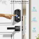 Veise VE07-L Fingerprint Smart Locks for Front Door with 2 Lever Handle Set, App Control, Keyless Entry, Electronic Digital Keypad Deadbolt, Auto Lock, Waterproof, Easy to Install, Matte Black
