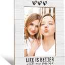 Bestie Picture Frames, Bestie Gifts for Women Sister Friend, long distance friendship gifts Wooden Photo Frames, Life is Better With My Besties Picture Photo Frame for Desk Table 4X6 Photos