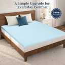 King Mattress Topper, 2 Inch Gel Memory Foam, Balanced Comfort, Pressure Relief, Ventilated Breathable Design, CertiPUR-US Certified, Blue