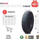 Flat-Free Wheelbarrow Tire 14" | 100% Recycled Rubber | 440 lb Capacity | Universal Axle (1", 3/4", 5/8", and 1/2") with 2 spacers | Durable, Puncture-Proof | For Garden wagon, Dolly, Utility cart