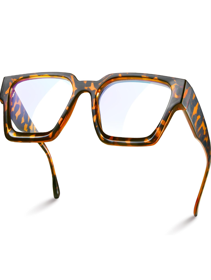 livho Oversized 99% Blue Light Glasses for Woman - Rectangle Fashion Glasses for Computer, Chic Preppy Frame - Anti Eyestrain