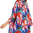 Women's Kimono Cardigans Floral Chiffon Loose Open Front Casual Summer Tops (S)