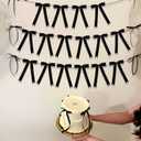 JeVenis Black Bow Garland Coquette Bows Banner for Birthday Bridal Shower Bachelorette Baby Shower