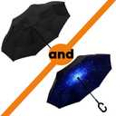 49 Inch Inverted Reverse Upside Down Umbrella, Extra Large Double Canopy Vented Windproof Waterproof Stick Golf Umbrellas with C-shape Handle