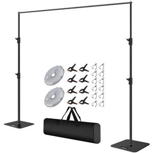 Sdfghj 10ftx10ft Pipe and Drape Stand with Adjustable Metal Frame, Background Stand with Carrying Bag for Parties, Weddings, Birthdays