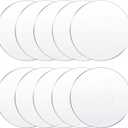 Yalikop 10 Pcs 6 Inch Acrylic Circle Blanks Clear Disc Round Transparent Acrylic Coasters Ornament Clear Circles Disc Blank Bulk for Cake Disk Table Top DIY Crafts Art Projects Suplies