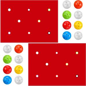 Tradder 2 Set Hole Tarp Team Building Game 85 x 57 Inches Learning Fun Team Building Games for Work with 16 Pcs Ball for Teamwork Group Activities(Red)
