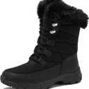 Lands' End Expedition Waterproof Insulated Womens Snow Boots, Lace Up or Slip On Winter Boots for Women, Medium or Wide Width Sizes 6 to 11, Black, Brown, Blue, White or Grey Winter Shoes, Size 11M