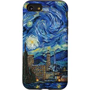 Van Gogh Starry Night New York Manhattan Skyscraper Skyline Case for iPhone SE (2020) / 7/8