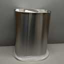 BestOffice | 13 Gallon Can with Lid | Automatic Touchless Garbage Can | Odor Control | Modern Oval Design | Easy to Clean | Stainless Steel | Fits Any Kitchen, Bathroom, Office or Home