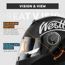Westt Modular Motorcycle Helmet - DOT Approved - Full Face Flip Up, Internal Sun Visor for Men Women (Street Bike, ATV, Snowmobile), Size L