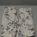 jinchan Floral Kitchen Curtains 36 Inch Linen Tier Curtains Farmhouse Cafe Half Window Drapes Over Sink Light Filtering Black on Beige for Living Room Laundry Tie Top 2 Panels