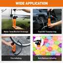 HORUSDY Multi-Use Siphon Transfer Pump Kit Hand Fuel Pumps for Gas Oil Water with Air Hose, Portable Manual Fuel Transfer Pump for Boat, Car, RV, Emergency, Lawn Mower Fluid Drainage