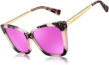 FEISEDY Trendy Polarized Women Sunglasses, Retro Womens Square Cat Eye Sun Glasses B4134