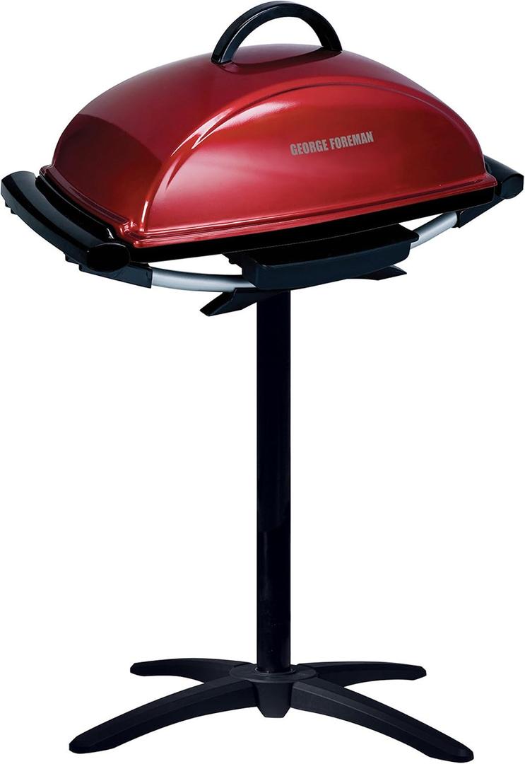 George Foreman Indoor Outdoor Electric Grill, Non-Stick Grill Griddle Plate, Healthy Grilling Drip Tray Reduces Fat, Portable Barbeque George Foreman Indoor Outdoor Electric Grill, Non-Stick Grill Griddle Plate, Healthy Grilling Drip Tray Reduces Fat, Portable Barbeque