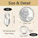 925 Sterling Silver Jewelry Making Lobster Claw 10mm, 23PCS Italian Rectangle Trigger Clasps with Open Jump Rings Set, Small Necklaces Bracelet Connector Clasp Supplies Silver Jewelry Finding Set